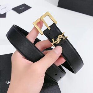 Yves Saint Laurent Brown Leather Belt size 90